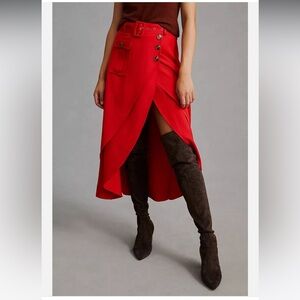 Anthropologie Jessy B Menswear Belted Skirt Small